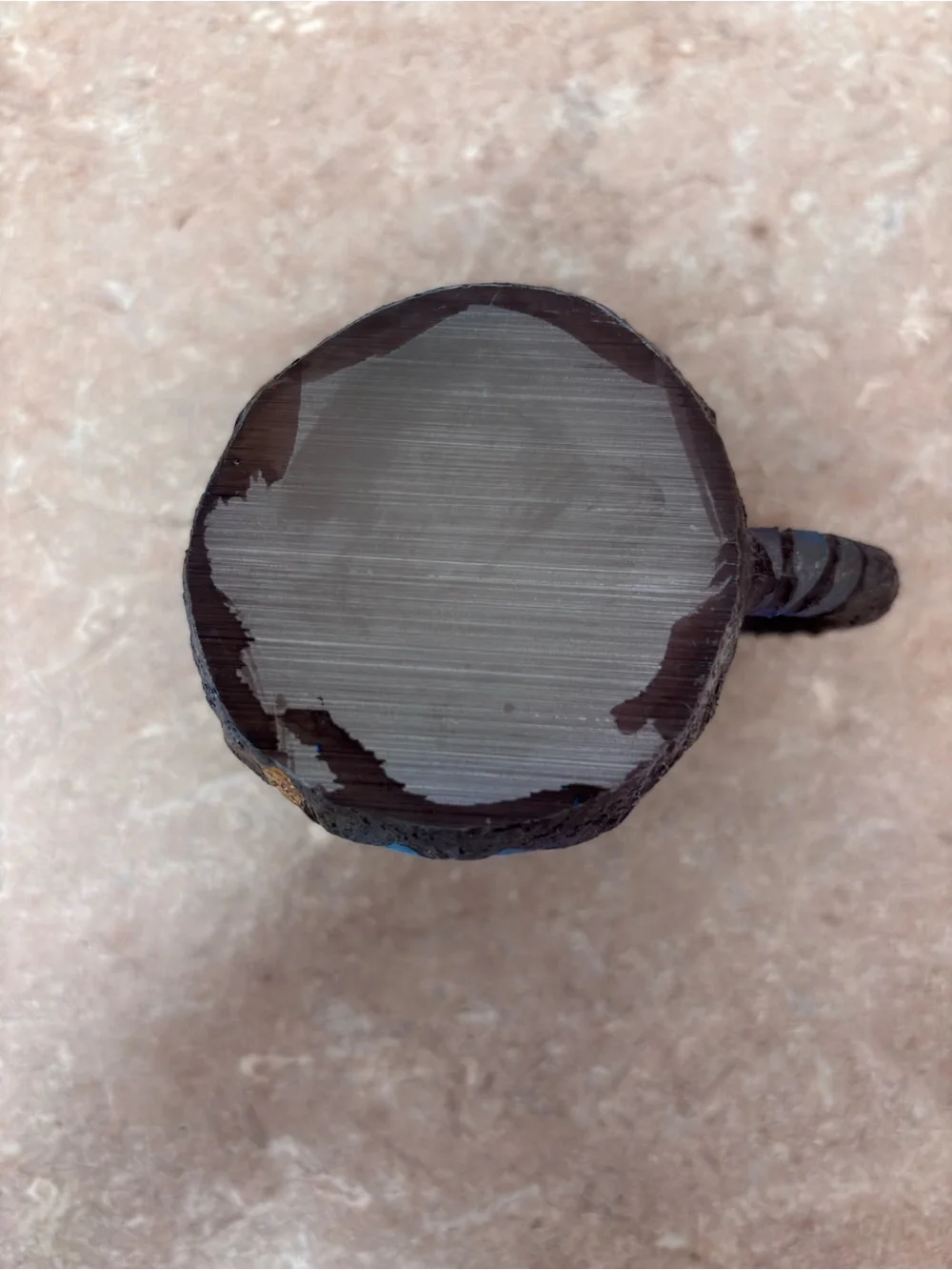 Handcrafted Geode-Style Resin Mug, Stainless Steel Liner –Yellow Blue Agate Look